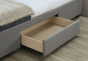 Birlea Lancaster Grey 2 Drawer Upholstered Fabric Bed 4FT6 Double and 5FT King (5597387161766)