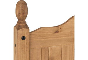 Seconique Corona Distressed Waxed Pine High Foot End Scroll Wooden Bed Double (5746439717030)