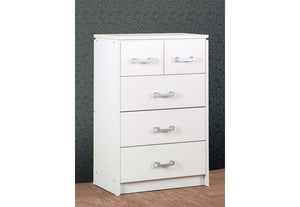 Seconique Charles Oak with Walnut Trim and White 3 Plus 2 Drawer Chest (5774891614374)