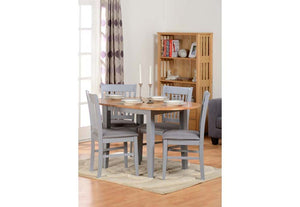 Seconique Oxford Grey/Natural Oak/Grey Fabric Dining Set (5719702700198)