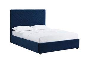 LPD Islington Blue Green & Orange Upholstered Fabric Bed Double King Size (6164079673518)