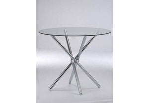 LPD Furniture Casa Chrome and Glass Round Dining Table (6590724145326)