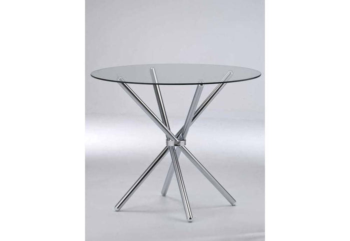 LPD Furniture Casa Chrome and Glass Round Dining Table