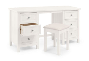 Julian Bowen Maine Surf White and Dove Grey Solid Pine Dressing Table Stool (6563311354030)