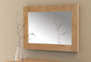Julian Bowen Marlborough Waxed Soild Oak Rectangular Wall Mirror (5700331667622)