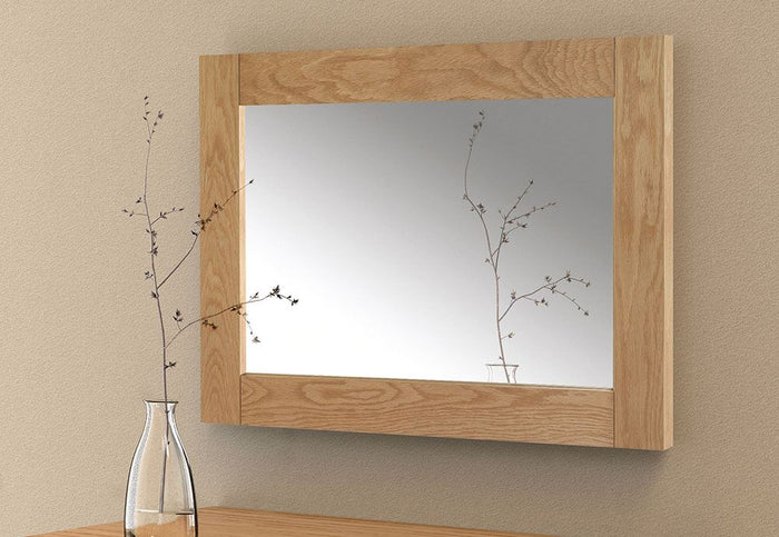 Julian Bowen Marlborough Waxed Soild Oak Rectangular Wall Mirror