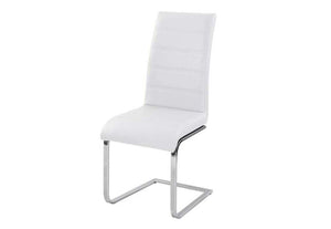 Heartlands Chiswell Chrome & Grey White PU Dining Chairs (7485949968558)