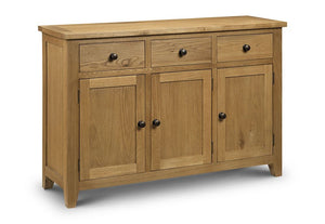 Julian Bowen Astoria Waxed Oak 3 Drawer 3 Door Sideboard (5801643573414)