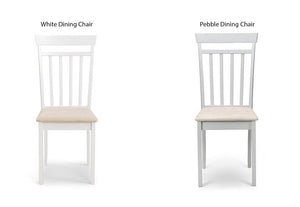 Julian Bowen Coast Soild Wood White and Pebble Dining Chair (5633778319526)