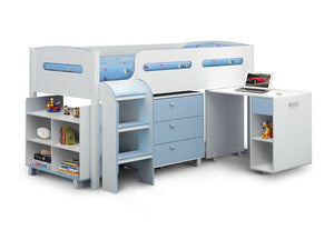 Julian Bowen Kimbo Pink and Blue Cabin Bed with Premier Mattress 3FT Single (5639001309350)