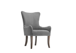 Birlea Ellis Wingback Grey Upholstered Fabric Chair (5976138023086)