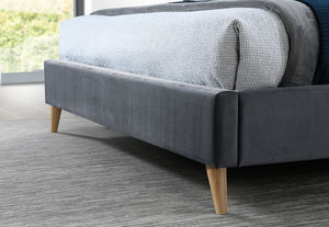 Birlea Rowan Green and Grey Upholstered Fabric Bed Small Double, Double, King (5597436280998)