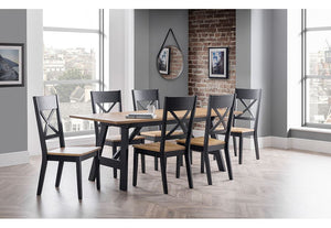 Julian Bowen Hockley Black and Oak Rectangular Dining Table (5805883097254)