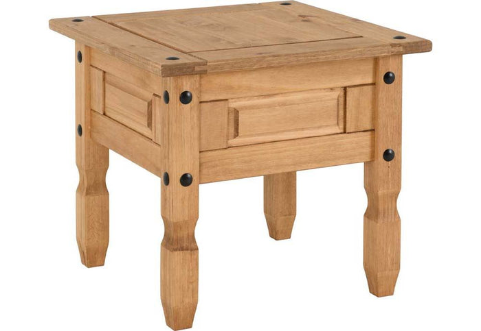 Seconique Corona Distressed Waxed Pine Lamp Table