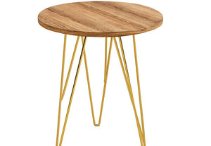 LPD Furniture Fusion Black, White and Wood Marble Lamp Table (6169576407214)