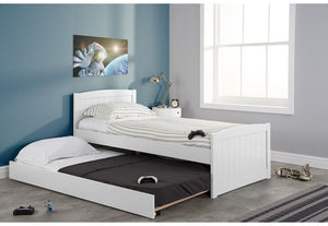Birlea Beckton Grey White Wooden Bed w/Pull Out Trundle & Comfort Care Mattress (5626855915686)