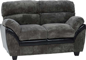 Seconique Capri Black, Charcoal and Grey Faux Leather 3 Seater & 2 Seater (5741454688422)