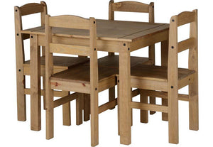 Seconique Panama Natural Wax Dining Set Table with 4 Chairs (5719738122406)