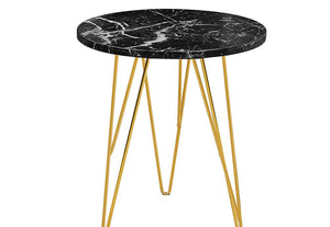 LPD Furniture Fusion Black, White and Wood Marble Lamp Table (6169576407214)
