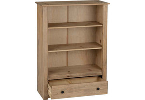 Seconique Panama Natural Wax 1 Drawer Bookcase (5759249940646)