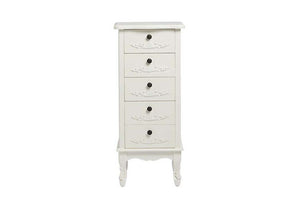 LPD Furniture Antoinette Black and White 5 Drawer Tallboy Chest (6556836528302)