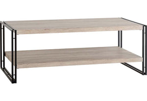 Seconique Warwick Oak Effect Veneer with Black Coffee Table (5758271684774)
