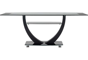 Seconique Hanley Clear Glass/Black Border/Black Glass/Black Coffee Table (5747177128102)