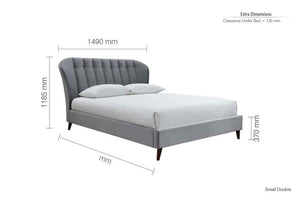 Birlea Elm Warm Stone and Grey Upholstered Fabric Bed 4FT 4FT6 Double 5FT King (5782496346278)