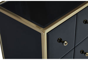 Birlea Fenwick Black Mirror Glass 4 Drawer,6 Drawer and Merchant Chest of Drawer (5600445005990)