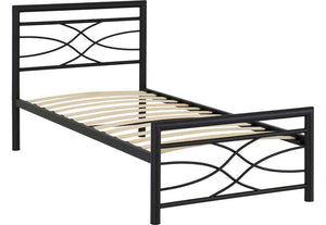 Seconique Kelly Black Metal Bed 3FT Single - 90cm 4FT6 Double - 135cm (5674849796262)