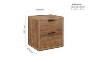 Birlea Stockwell 1 Drw and 2 Drw Bedside Table/ Nightstand/ Bedside Cabinet (5600343556262)