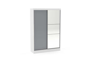 OSD Lynx High Gloss White and Grey Wardrobe (7582013030574)