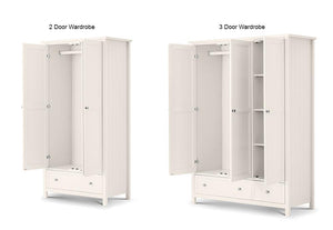 Julian Bowen Maine Dove Grey Pure White 2 Door 1 Drw and 3 Door 2 Drw Wardrobe (6600339685550)