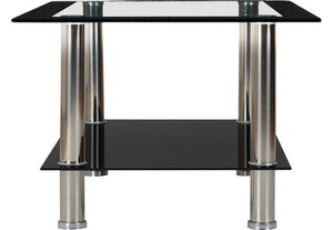 Seconique Harlequin Clear Glass/Black Border/Black Glass/Silver Coffee Table (5747242827942)