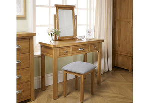 Birlea Woburn Oak Veneer Solid Oak 3 Drawer Dressing Table (5596126904486)