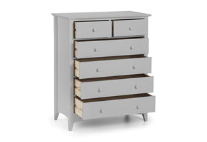 Julian Bowen Cameo Stone White and Dove Grey Solid Pine 4 + 2 Drawer Chest (5641848258726)