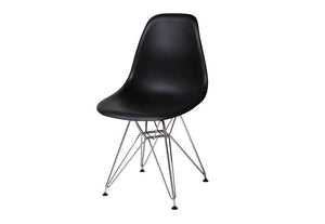 Heartlands Bianca Black White Plastic (PP) with Steel Chrome Legs Dining Chair (7485885939886)