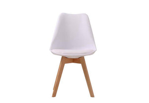 LPD Louvre Black, Grey, White & Yellow Plastic & Beech Cushioned Dining Chair (6074488815790)