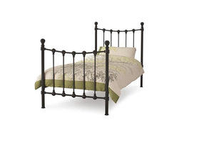 Serene Marseilles Black Ivory Gloss Metal Bed 3FT Small Double 4FT6 5FT 6FT (7016862154926)