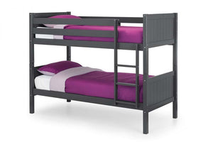 Julian Bowen Bella Anthracite White Solid Pine Wooden Bunk Bed (6679990960302)