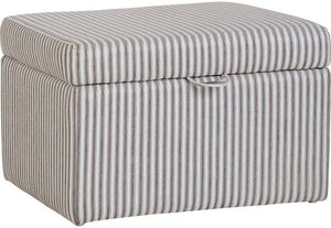Seconique Hammond Brown Stripe Fabric Storage Stool (5747154190502)