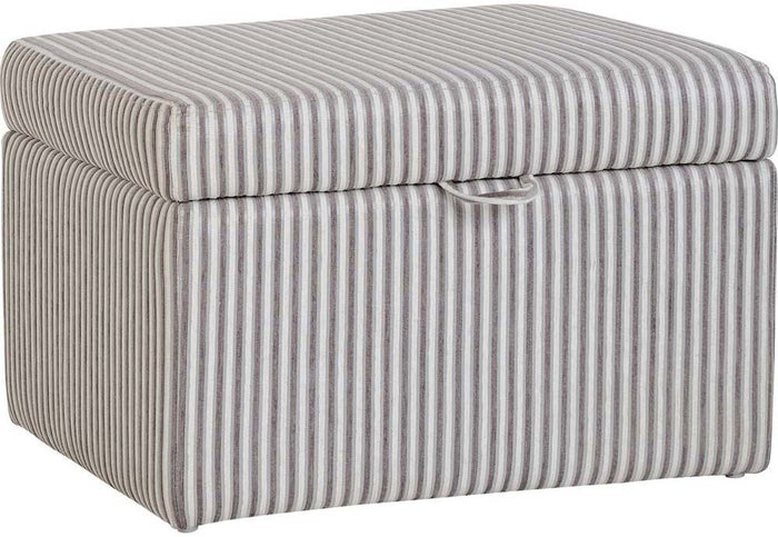 Seconique Hammond Brown Stripe Fabric Storage Stool