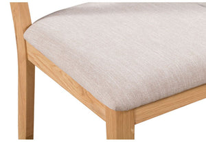 Julian Bowen Curve Natural Soild Oak Padded Linen Dining Chair (5635394338982)