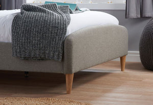 Birlea Quebec Grey Upholstered Fabric Bed 4FT Small Double, Double and King Size (5597390536870)