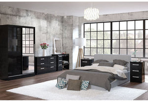 Birlea Lynx High Gloss 3 Drawer Bedside Table/ Nightstand/ Bedside Cabinet (5600283263142)