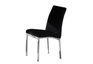 OSD Osnabrueck Black & White PU with Chrome Leg Dining Chair (7622595543214)