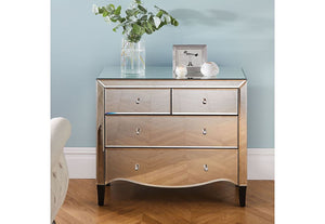 Birlea Palermo Mirrored Glass 2 Over 2 and 3 Over 4 Chest of Drawer (5600463421606)