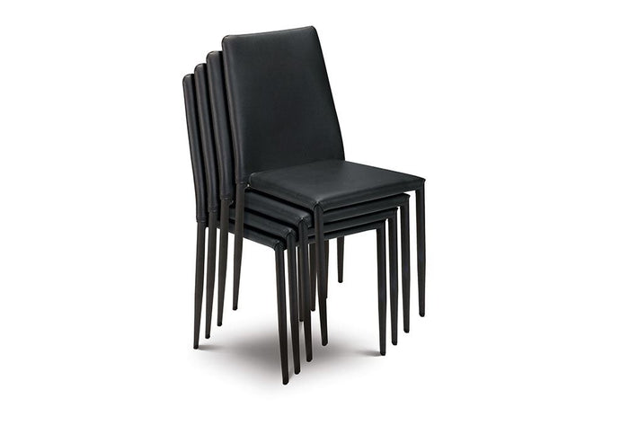 OSD Jazz Black and White Faux Leather Dining Chair (Set of 2)