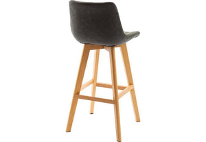 Seconique Brisbane Grey and Mustard Faux Leather Bar Chair Set of 2 (5741436502182)