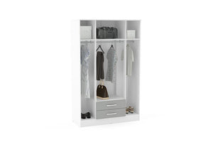 Birlea Lynx High Gloss 4 Door 2 Drawer with Mirror Wardrobe (5600549666982)